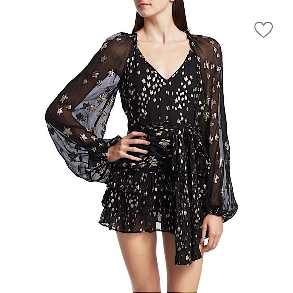 For Love Bell long sleeve tiered ruffle short mini dress size small never worn